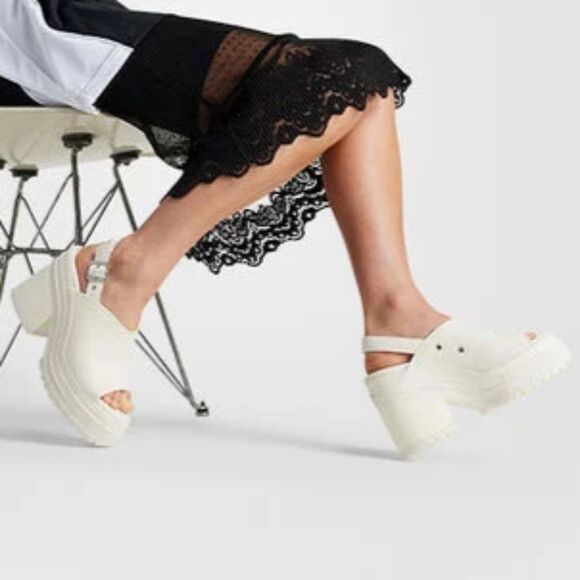 Converse White Chuck 70 De Luxe Heel Platform Open Toe Sandals Women's 9.5 NIB - Picture 13 of 14